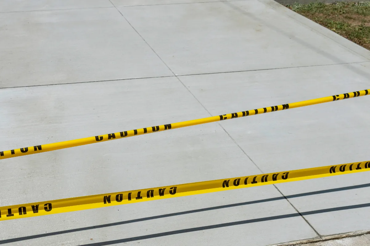 Freshly poured reinforced slab with cut control joints in Western NC - The Western NC Concrete Company